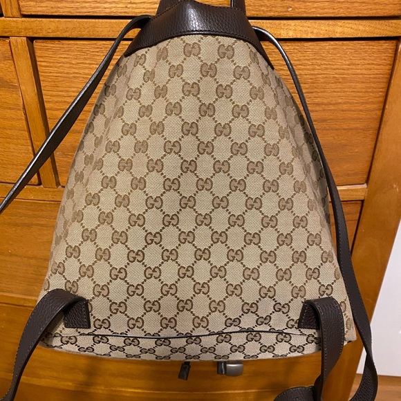 *AUTHENTIC* Gucci Logo Canvas Backpack - Picture 7 of 9